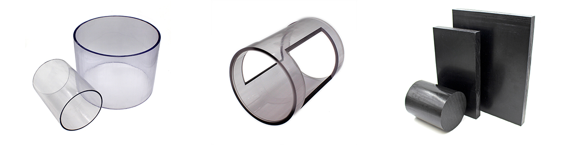 polycarbonate extruded tube machined parts unfilled black boedeker plastics