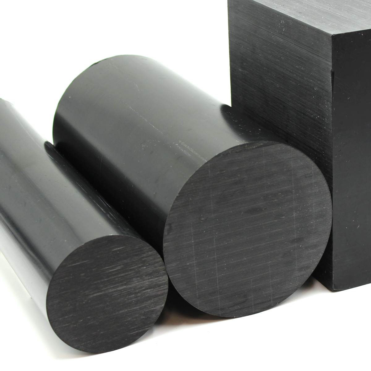 Opaque Black Acrylonitrile Butadiene Styrene 1-3/4 Diameter Round Rod 2 Length ABS Meets ASTM D4673/UL 94HB 