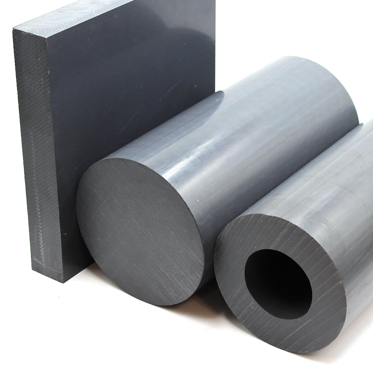 1 Across Flats Standard Tolerance Opaque Gray 6 Length Polyvinyl Chloride Hex Bar PVC 